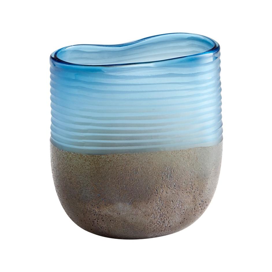 Small Europa Vase in Blue and Iron Glaze by Cyan Design