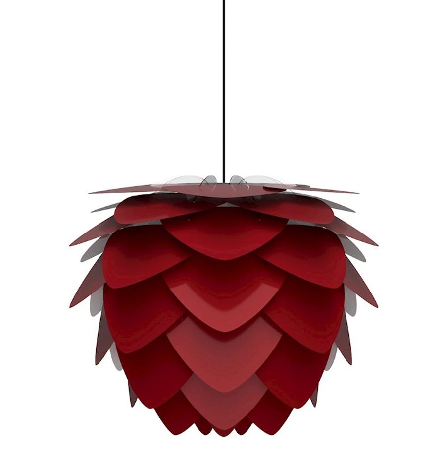 Aluvia Medium Plug-In Pendant in Ruby with Black Cord by UMAGE