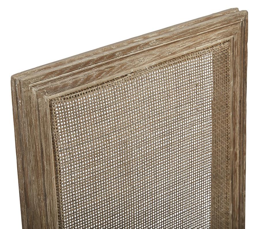 Linen & Oak Caned Back Side Chair by Furniture Classics