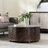 Shira Mango Wood 40" Round Storage Coffee Table Kona Brown by Classic Home