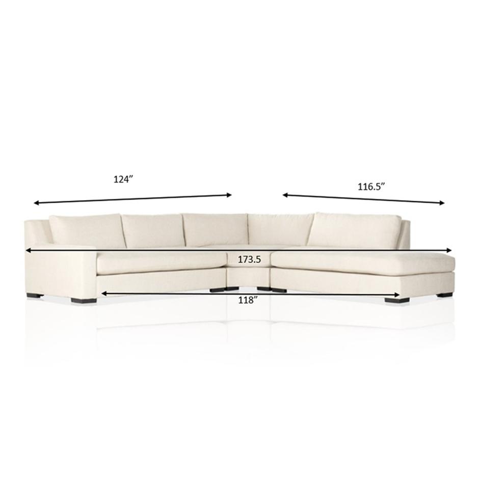 Albany 3-Piece Sectional - Alcott Fawn by Four Hands