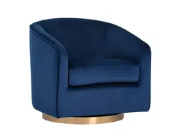 Hazel Swivel Chair - Navy Blue Sky by Sunpan