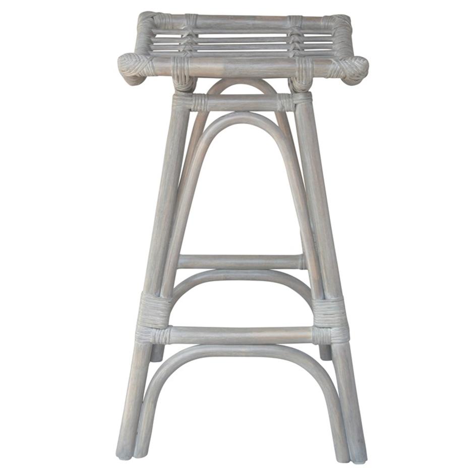 Imari Rattan Counter Stool In Gray White Washed  by New Pacific Direct