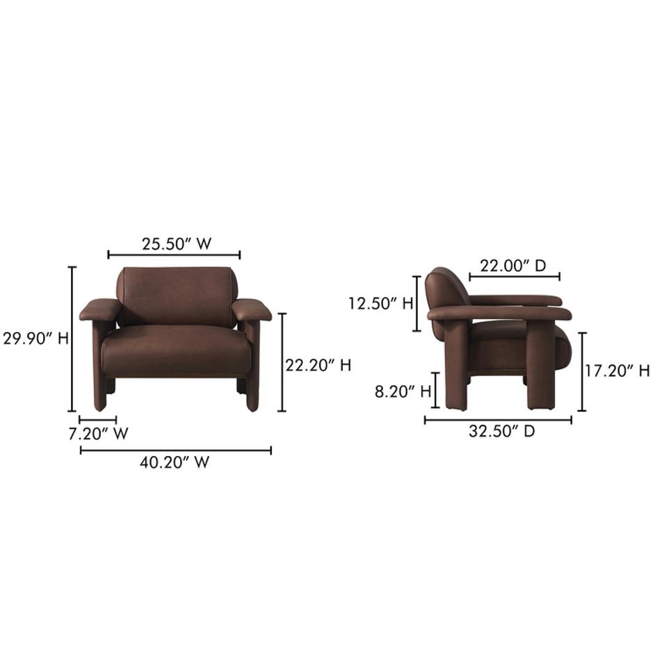 Marcello Lounge Chair Dark Brown by Moes Home