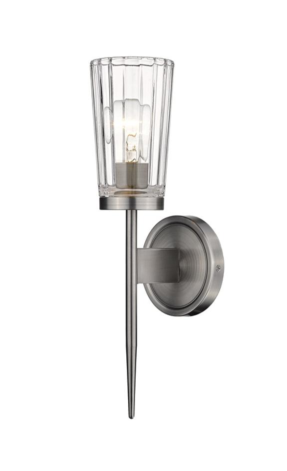 Flair 1 Light Wall Sconce in Antique Nickel Finish by Z-Lite