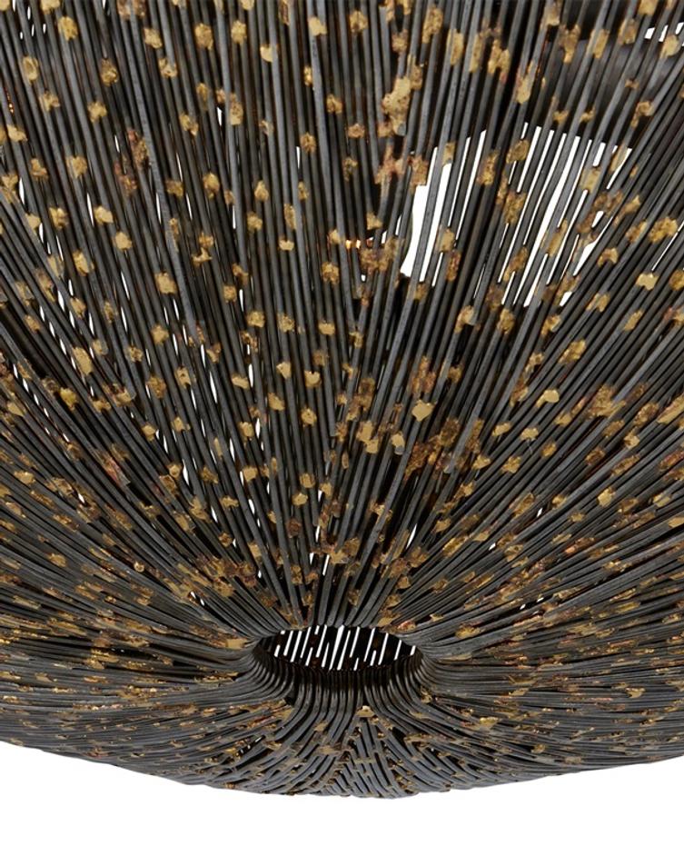 Eduardo Chandelier In Natural Iron & Brass by Currey & Company