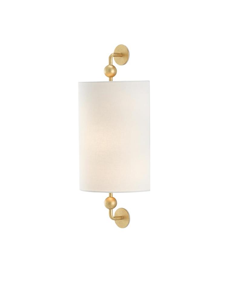 Tavey Gold Wall Sconce In Contemporary Gold Leaf by Currey & Company