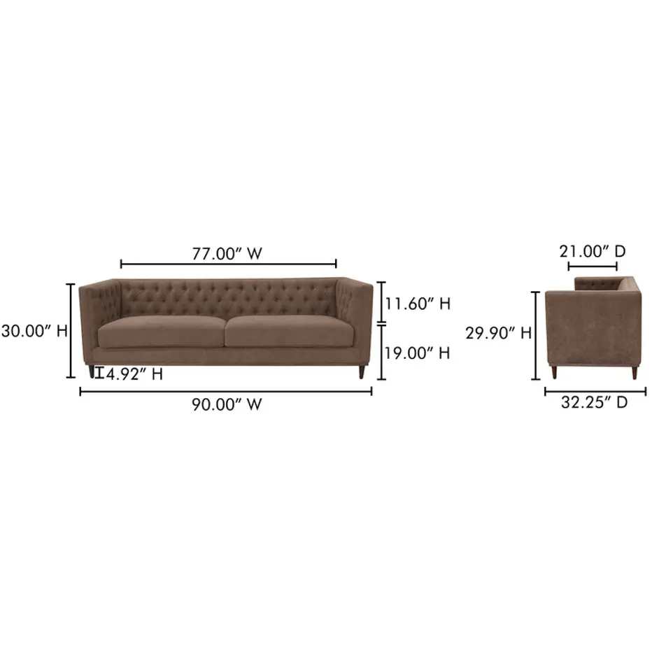 Fielder Sofa Cool Brown by Moes Home