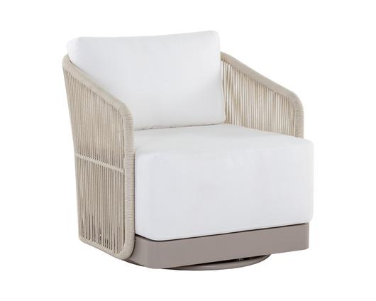 ALLARIZ SWIVEL ARMCHAIR - GREIGE - STINSON WHITE by Sunpan