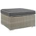 Laight Outdoor Patio Upholstered Fabric Ottoman In Light Gray Charcoal by Modway Furniture