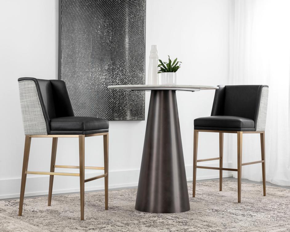 JOPLIN BARSTOOL - CANTINA BLACK / VERA WHITE PEPPER by Sunpan