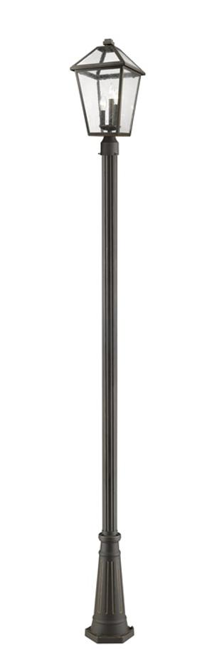 Talbot 3 Light Outdoor Post Mounted Fixture in Rubbed Bronze Finish by Z-Lite