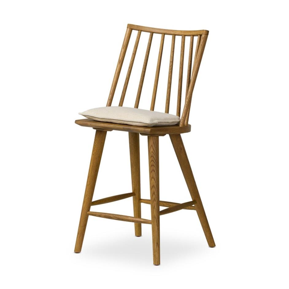 Lewis Windsor Bar + Counter Stool - Antwerp Natural by Four Hands