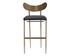 GIBBONS BARSTOOL - ANTIQUE BRASS - CHARCOAL BLACK LEATHER by Sunpan