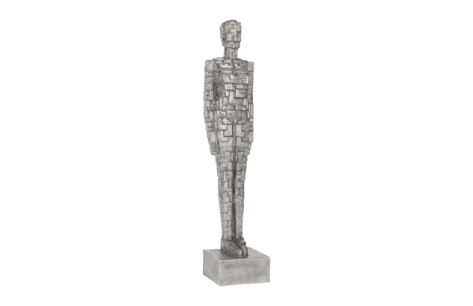 Puzzle Woman Sculpture, Black/Silver, Aluminum by PHILLIPS COLLECTION