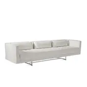 Luca Sofa in Pure Grey and Polished Nickel by interlude