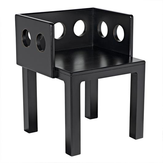 Elton Mahogany Chair in Hand-Rubbed Black Finish by Noir Furniture