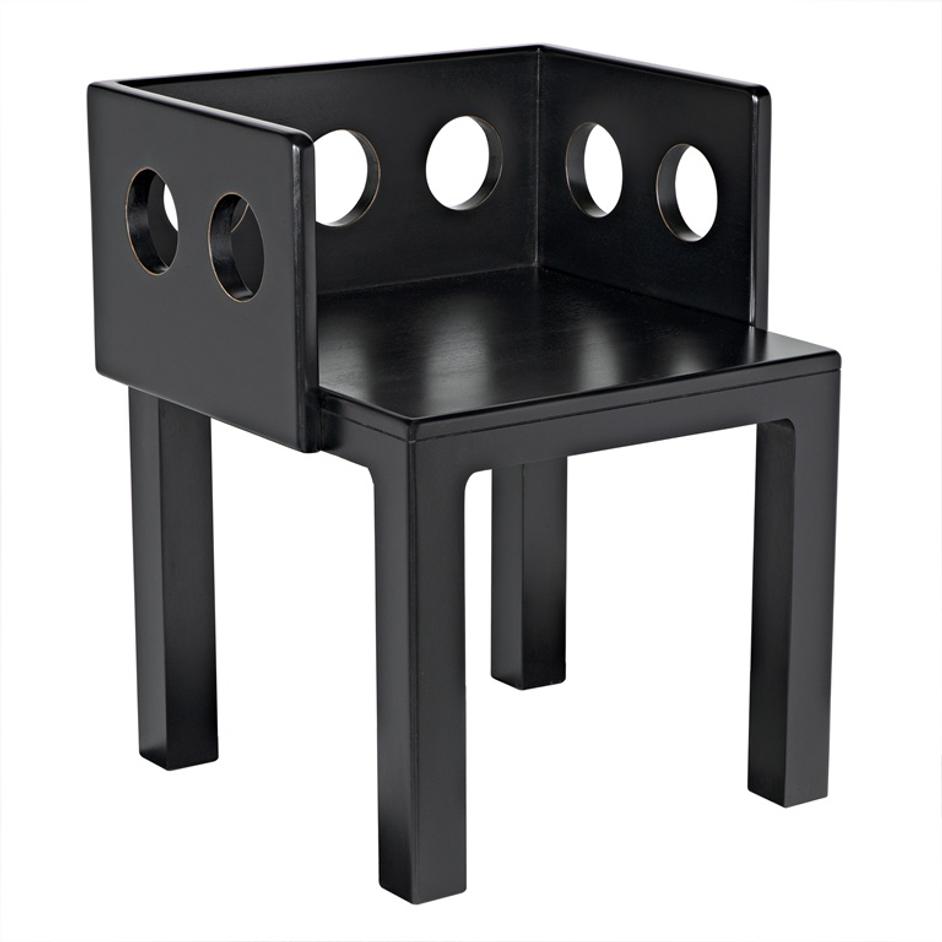 Elton Mahogany Chair in Hand-Rubbed Black Finish by Noir Furniture