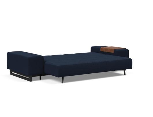 GRAND D.E.L. SLEEPER SOFA in MIXED DANCE BLUE FABRIC WITH Black wood LEGS 528 by INNOVATION USA