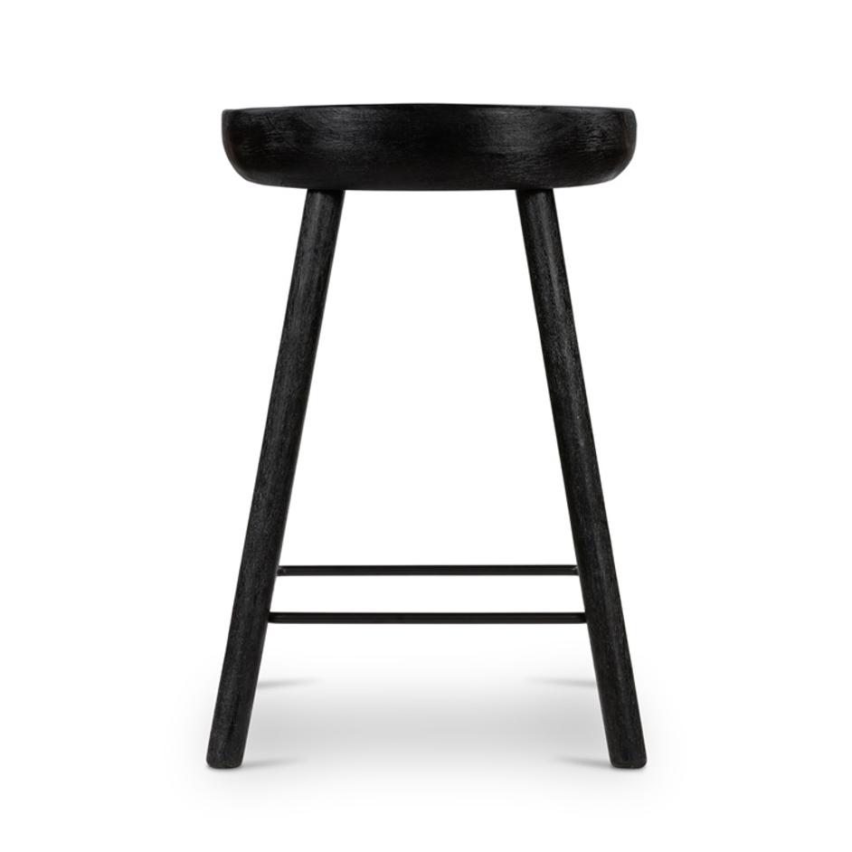 Barrett Stool In Matte Black Parawd In Counter by FOUR HANDS