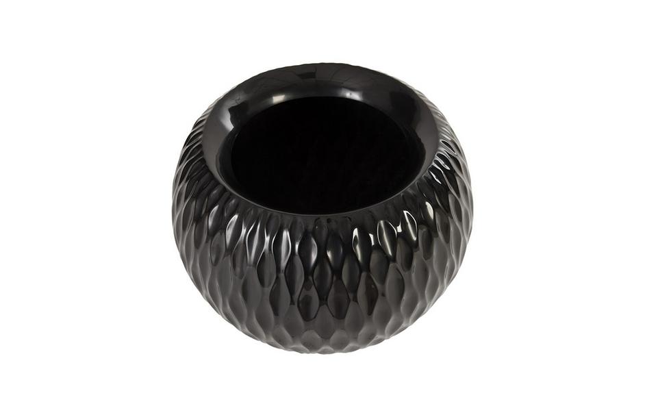 Ripple Planter, Gel Coat Black by PHILLIPS COLLECTION