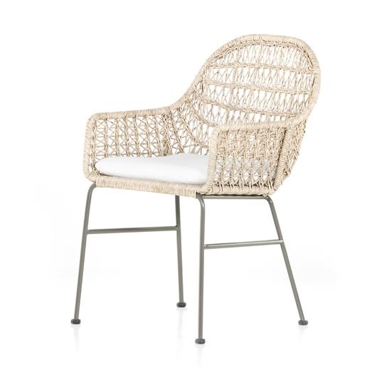 Bandera Dining Chair W/ Cushion In White by FOUR HANDS