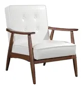 Rocky Arm Chair White by Zuo Modern