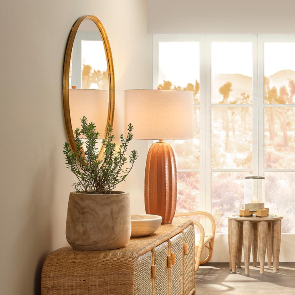 Refined Iron Round Wall Mirror, Gold by Jamie Young