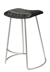 Theo Leather Counter Stool, Grey by Jamie Young