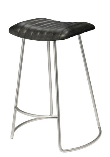 Theo Leather Counter Stool, Grey by Jamie Young
