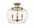 Joliet 3 Light Semi Flush Mount in Olde Brass Finish by Z-Lite