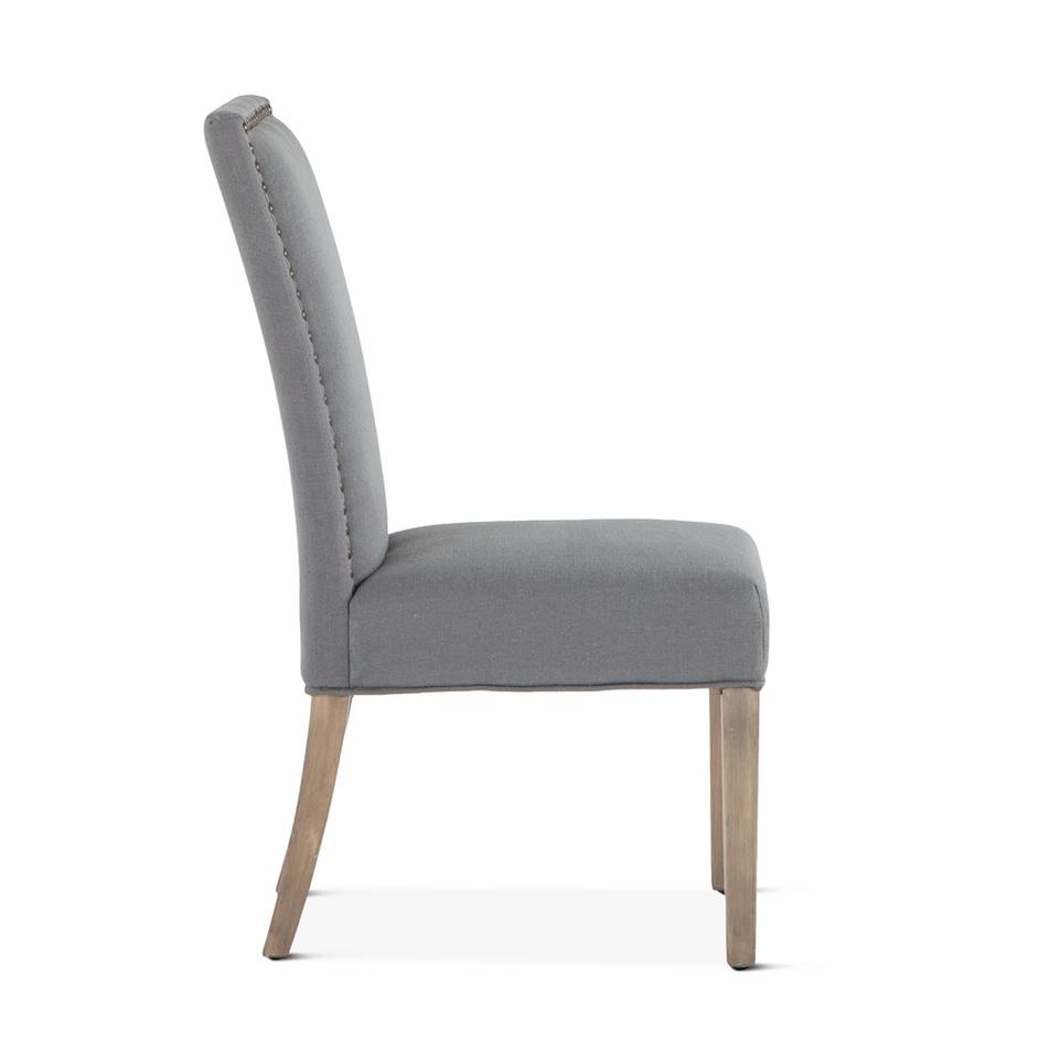 Jones Warm Gray Linen Dining Chair by Home Trends & Design