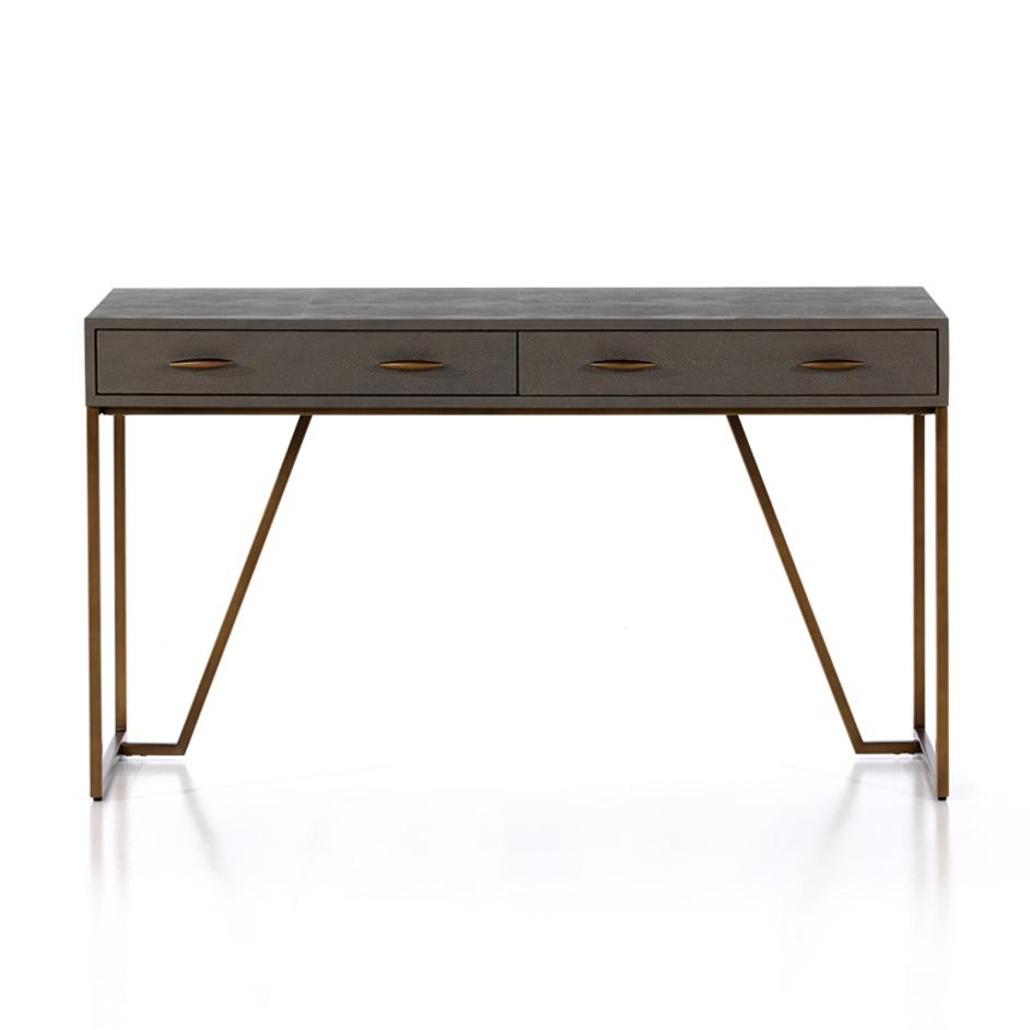 Shagreen Desk In Grey Shagreen by FOUR HANDS