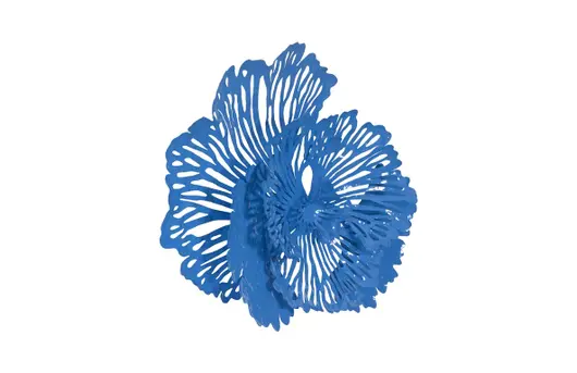 Flower Wall Art, Smallall, Blue, Metal by PHILLIPS COLLECTION