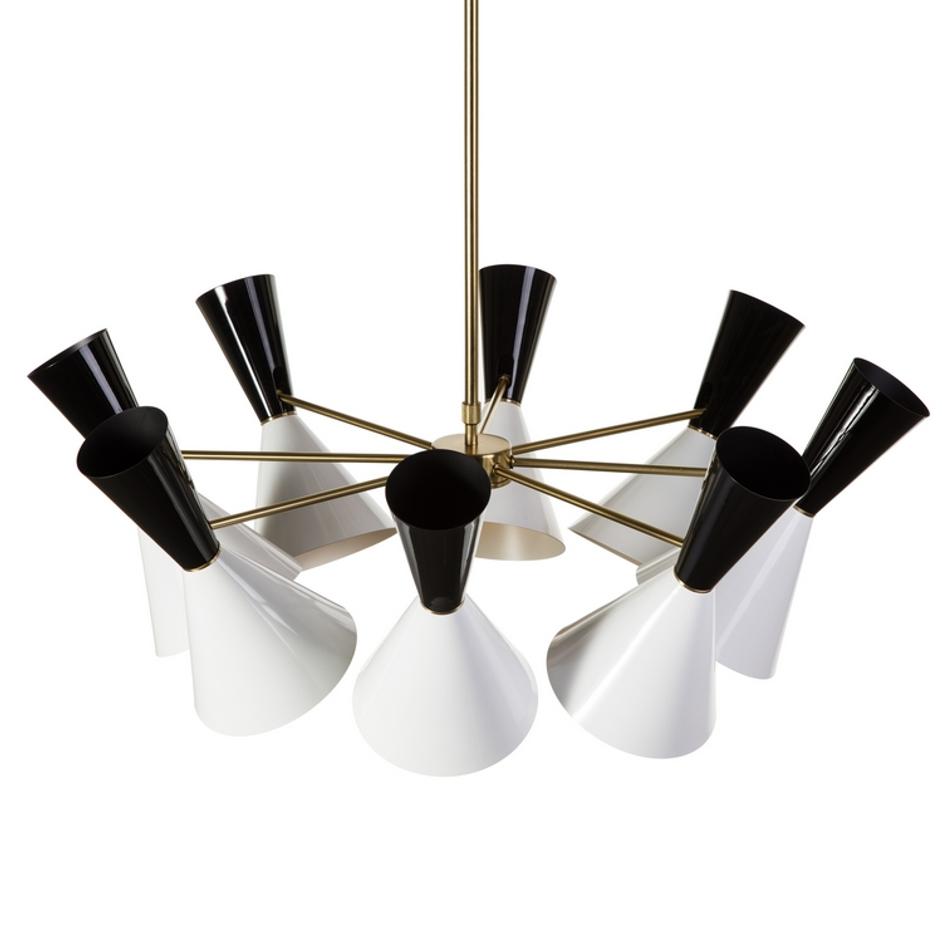 Saphira 8 Light Ceiling Lamp - Black/White by GALLA HOME