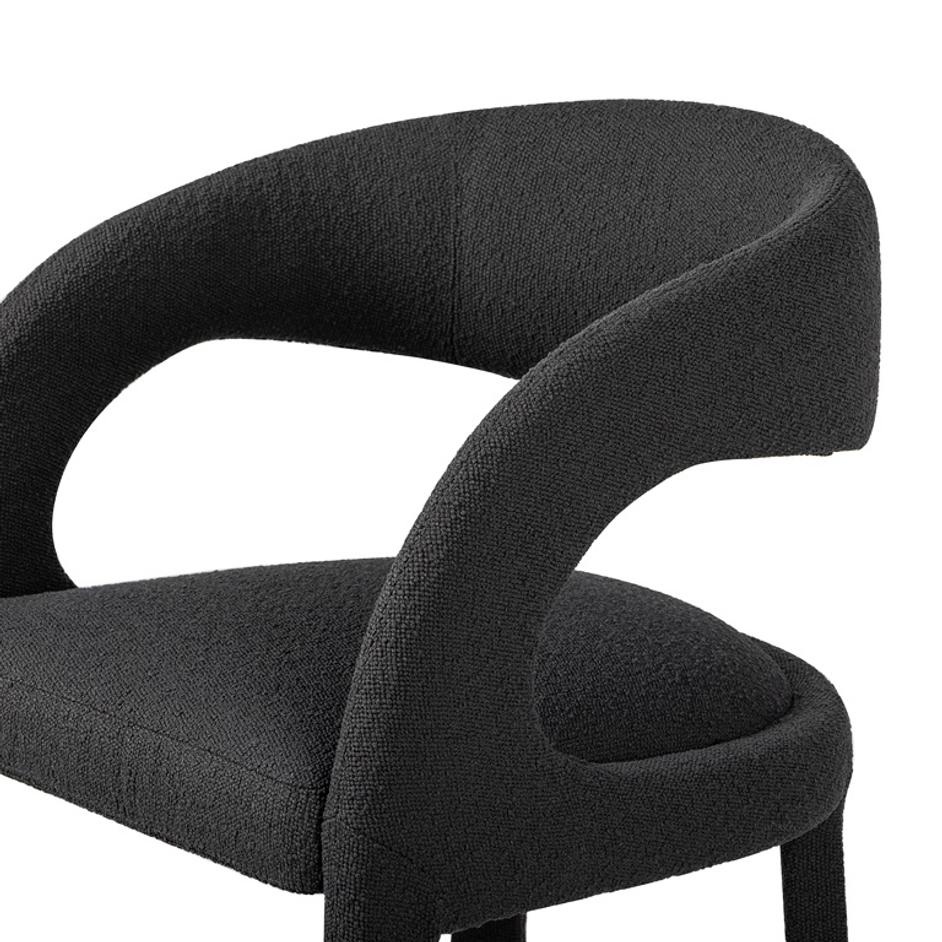 Hawkins Stool In Fiqa Boucle Charcoal In Bar by FOUR HANDS