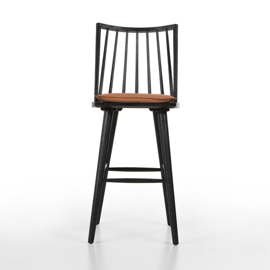 Lewis Windsor Bar + Counter Stool - Whiskey Saddle by Four Hands