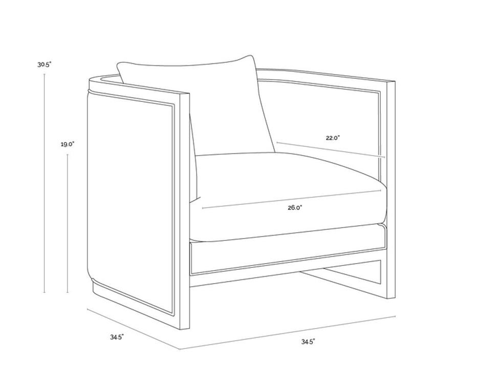 CHLOE LOUNGE CHAIR - NATURAL - HEATHER IVORY TWEED by Sunpan