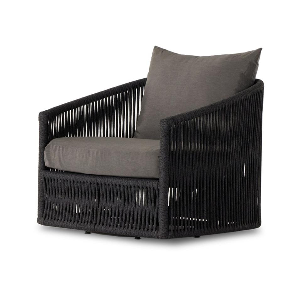 Porto Outdoor Swivel Chair - Venao Charcoal by Four Hands