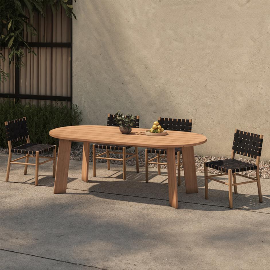 Delta Oval Outdoor Dining Table Natural by Moes Home