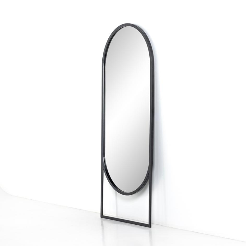 Dawson Floor Mirror In Matte Black by FOUR HANDS