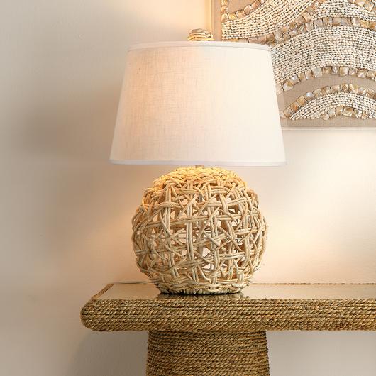 Maui Rope Table Lamp with Linen Shade by Jamie Young