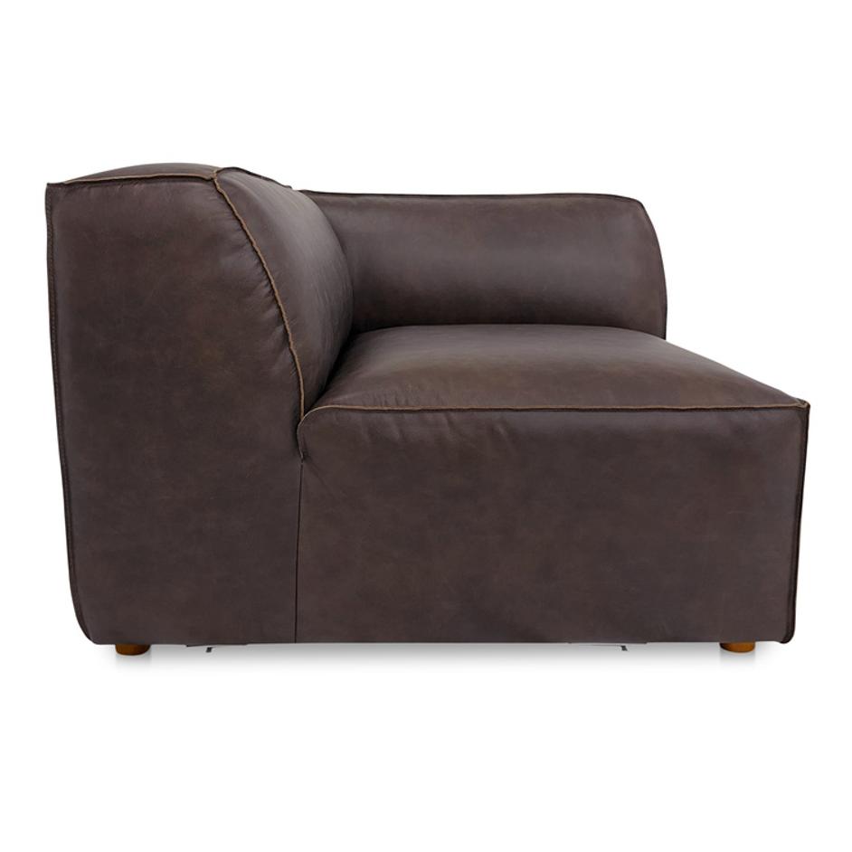 Form Corner Chair Espresso Brown Leather by Moes Home