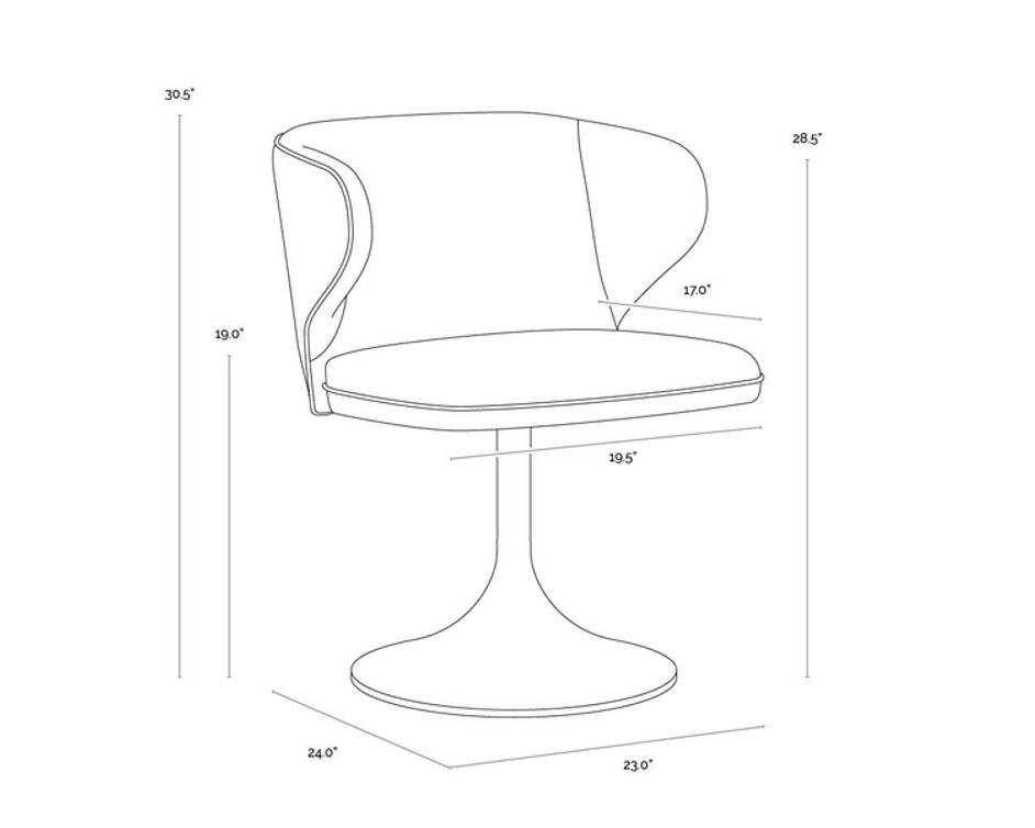 SIMONE SWIVEL DINING CHAIR - CASABLANCA CLOUD by Sunpan
