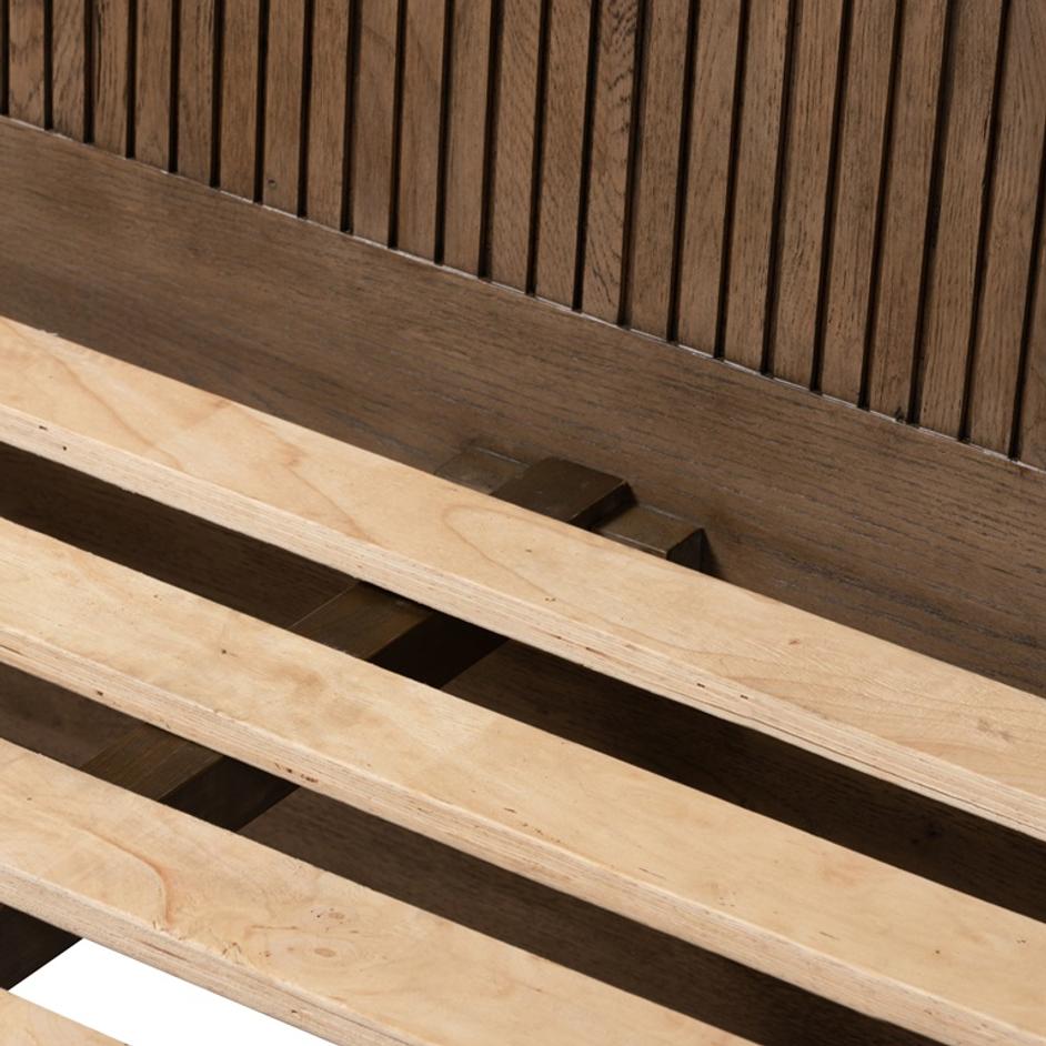 Leo Queen Bed in Rustic Grey by FOUR HANDS