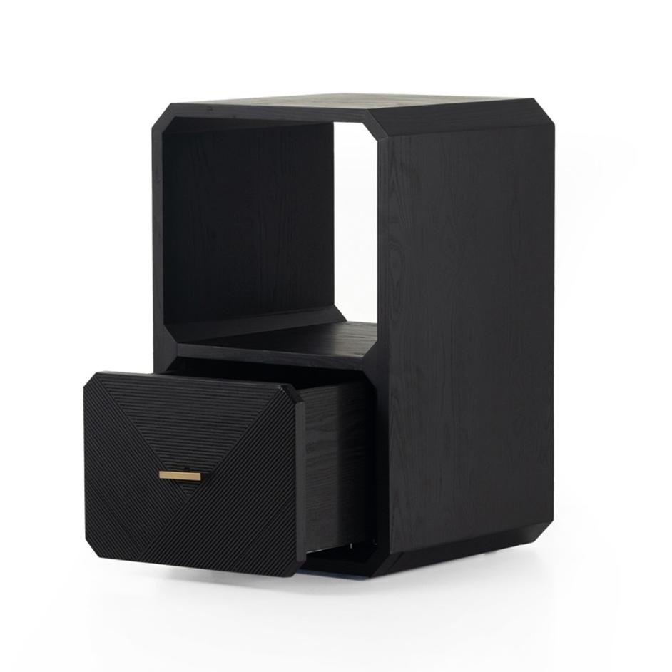 Caspian End Table - Black Ash Veneer by Four Hands