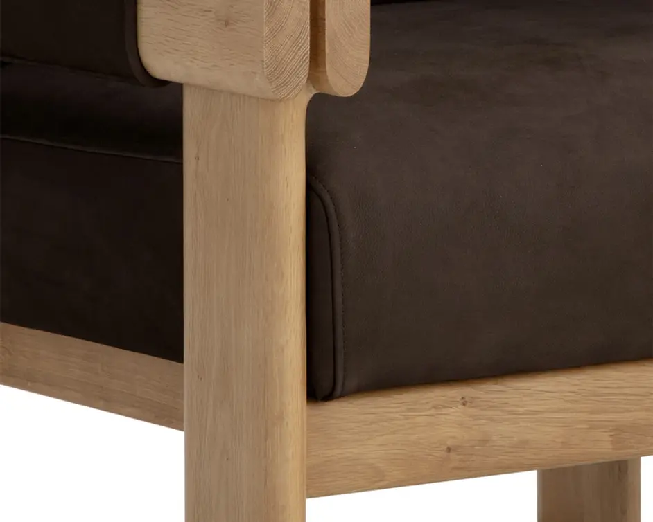 CARMICHAEL LOUNGE CHAIR - NUBUCK COCOA LEATHER by Sunpan