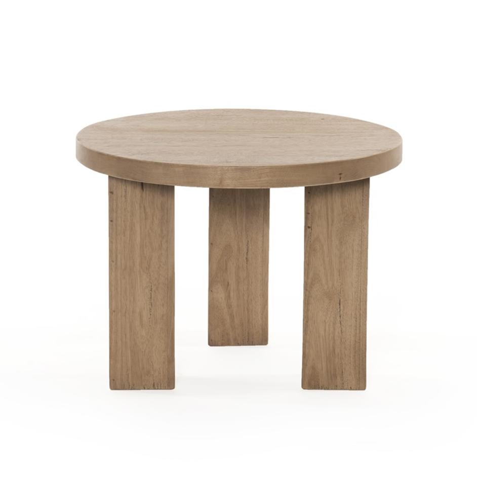 Mesa End Table In Light Brushed Parawood by FOUR HANDS