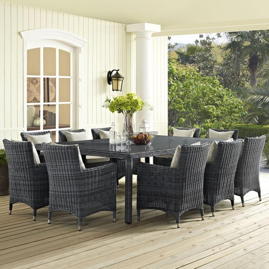 Kindle 90" Outdoor Patio Dining Table In Gray by Modway Furniture