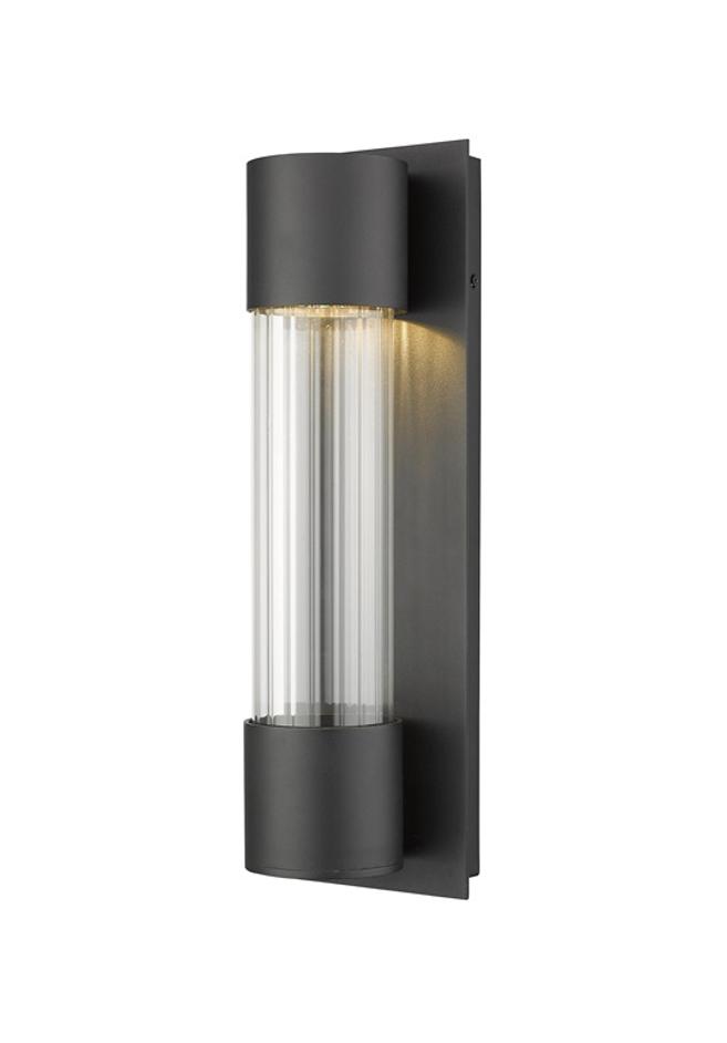 Striate 1 Light Outdoor Wall Sconce in Black Finish by Z-Lite